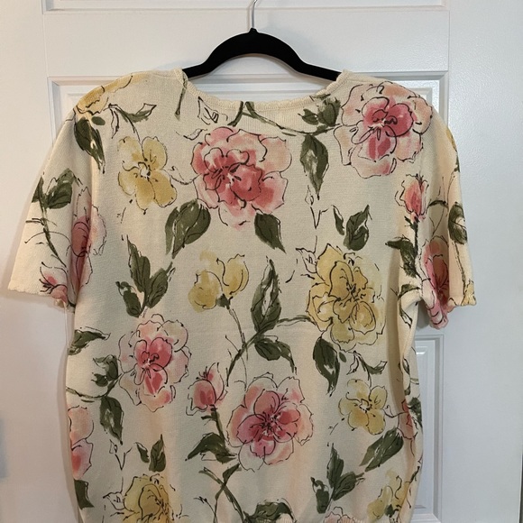 Alfred Dunner Floral Top with scalloped neckline and embellishments - Picture 2 of 6